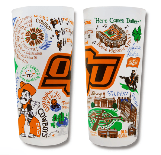 Oklahoma State University Drinking Glass Set - Veranda Cafe & Mercantile
