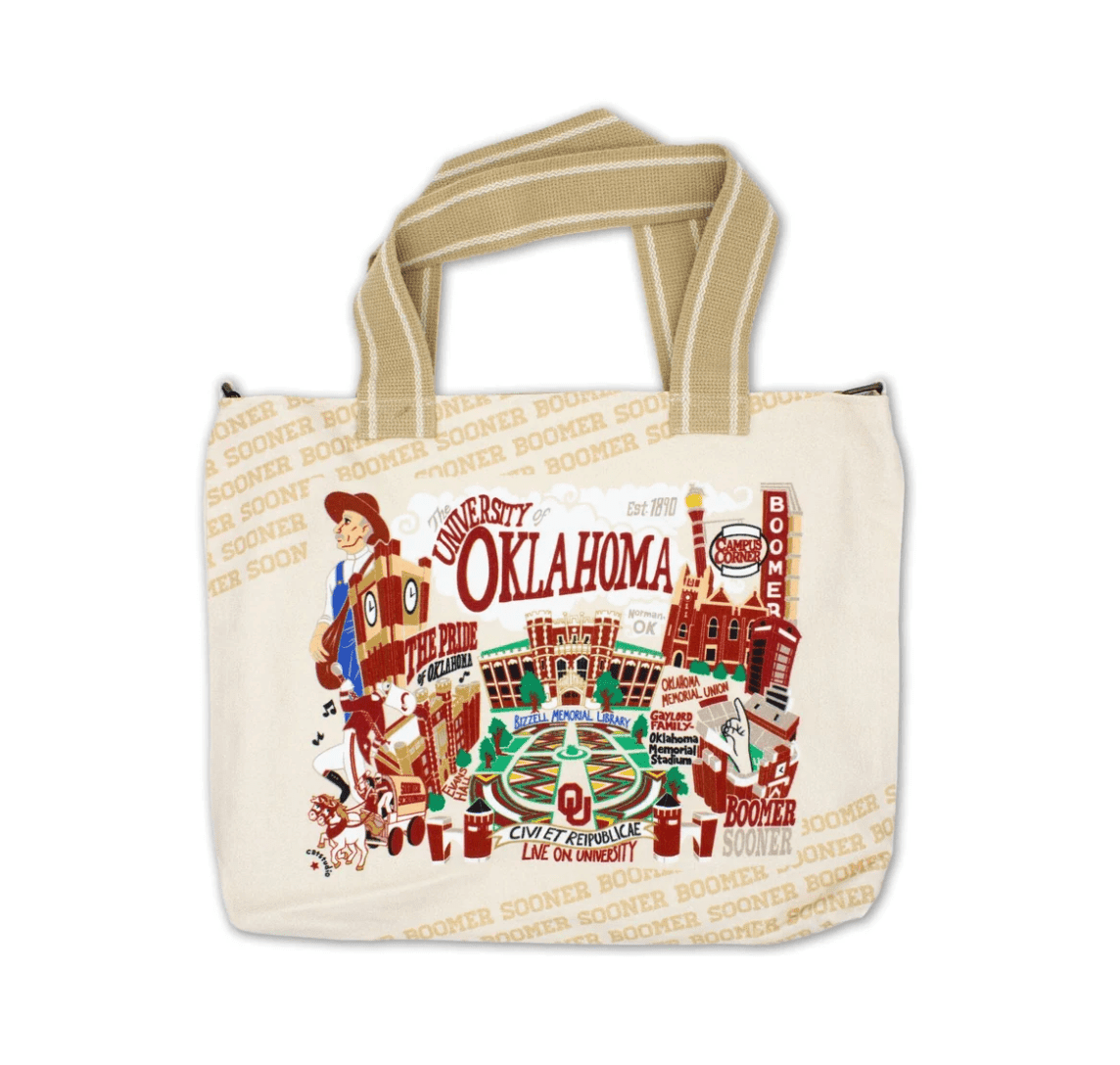 Oklahoma, University of Collegiate Tote Bag - Veranda Cafe & Mercantile