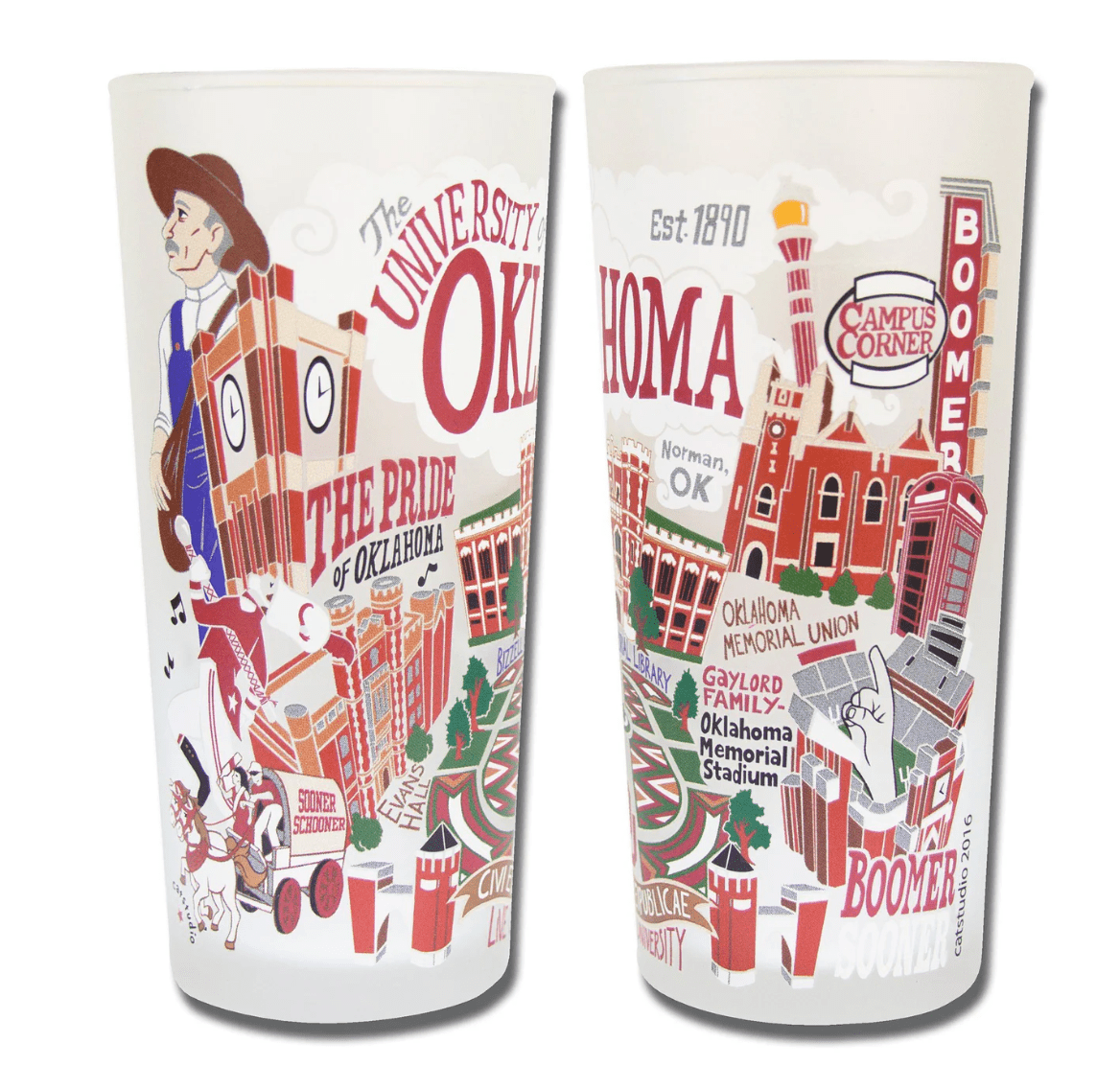 Oklahoma, University of Drinking Glass Set - Veranda Cafe & Mercantile