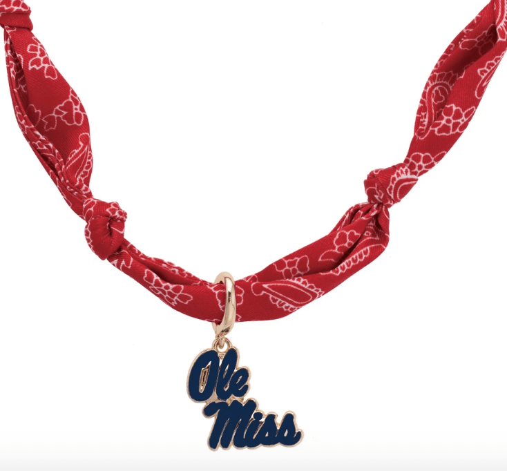 Ole Miss Rebels Logo Bandana Scarf Necklace - Veranda Cafe & Mercantile