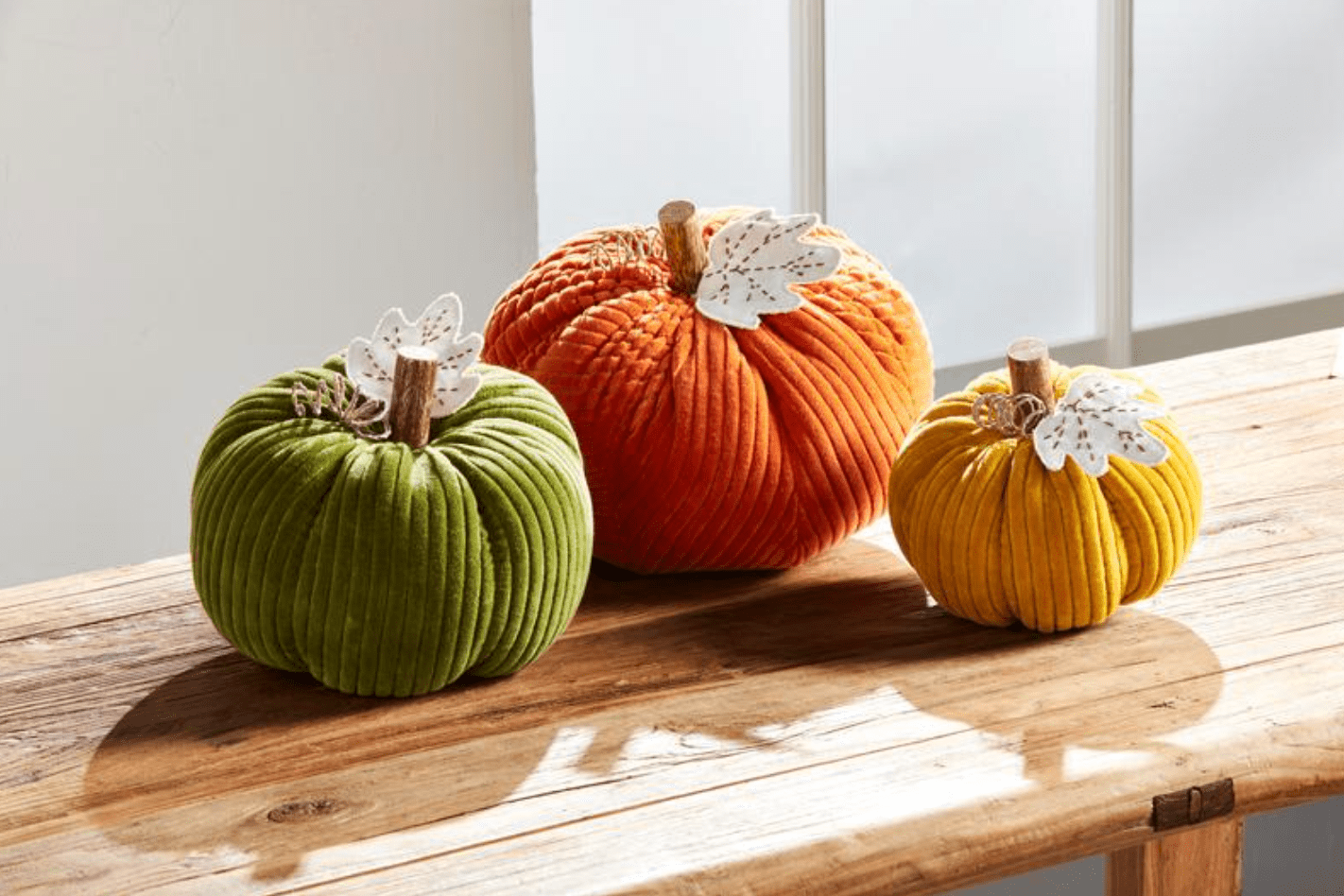 Orange Corduroy Pumpkin Sitter - Veranda Cafe & Mercantile