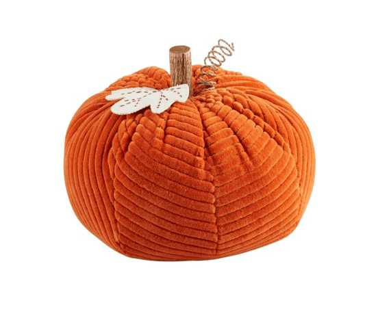 Orange Corduroy Pumpkin Sitter - Veranda Cafe & Mercantile
