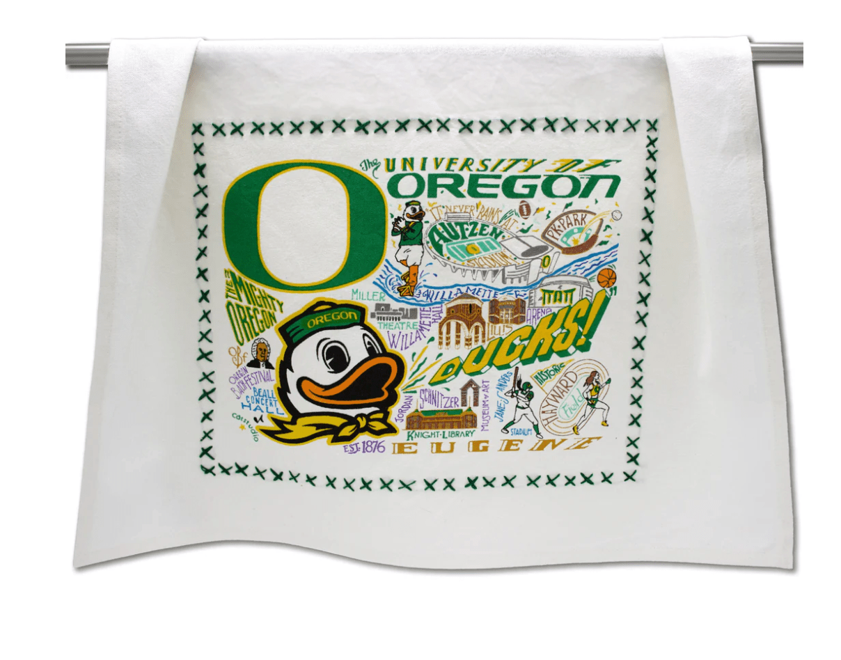 Oregon, University of Dish Towel - Veranda Cafe & Mercantile