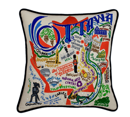 Ottawa Hand - Embroidered Pillow - Veranda Cafe & Mercantile