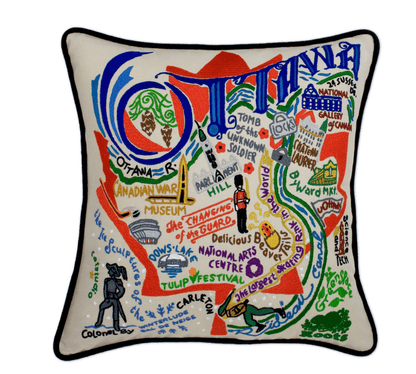 Ottawa Hand - Embroidered Pillow - Veranda Cafe & Mercantile