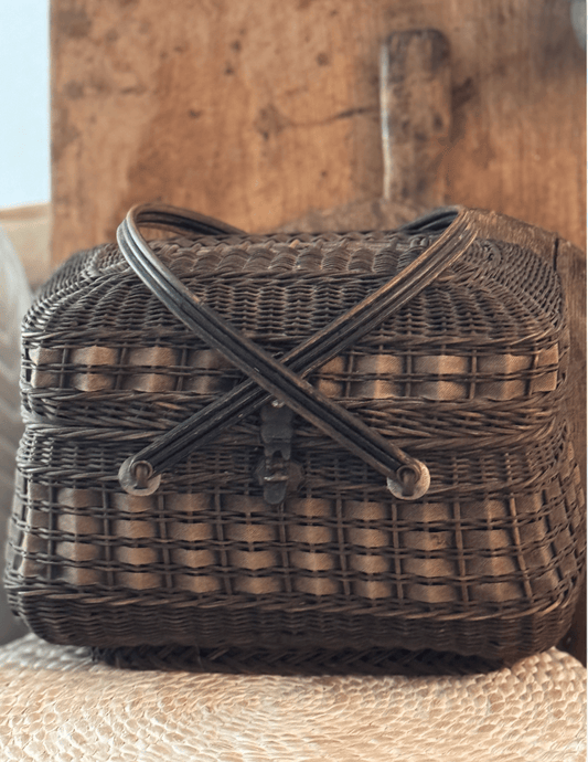 Panier Bressan — Two - tone Woven Basket - Veranda Cafe & Mercantile