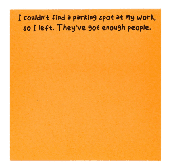 Parking Spot Sticky Notes - Veranda Cafe & Mercantile