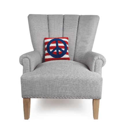 Patriotic Stripe Peace Sign Hook Pillow - Veranda Cafe & Mercantile