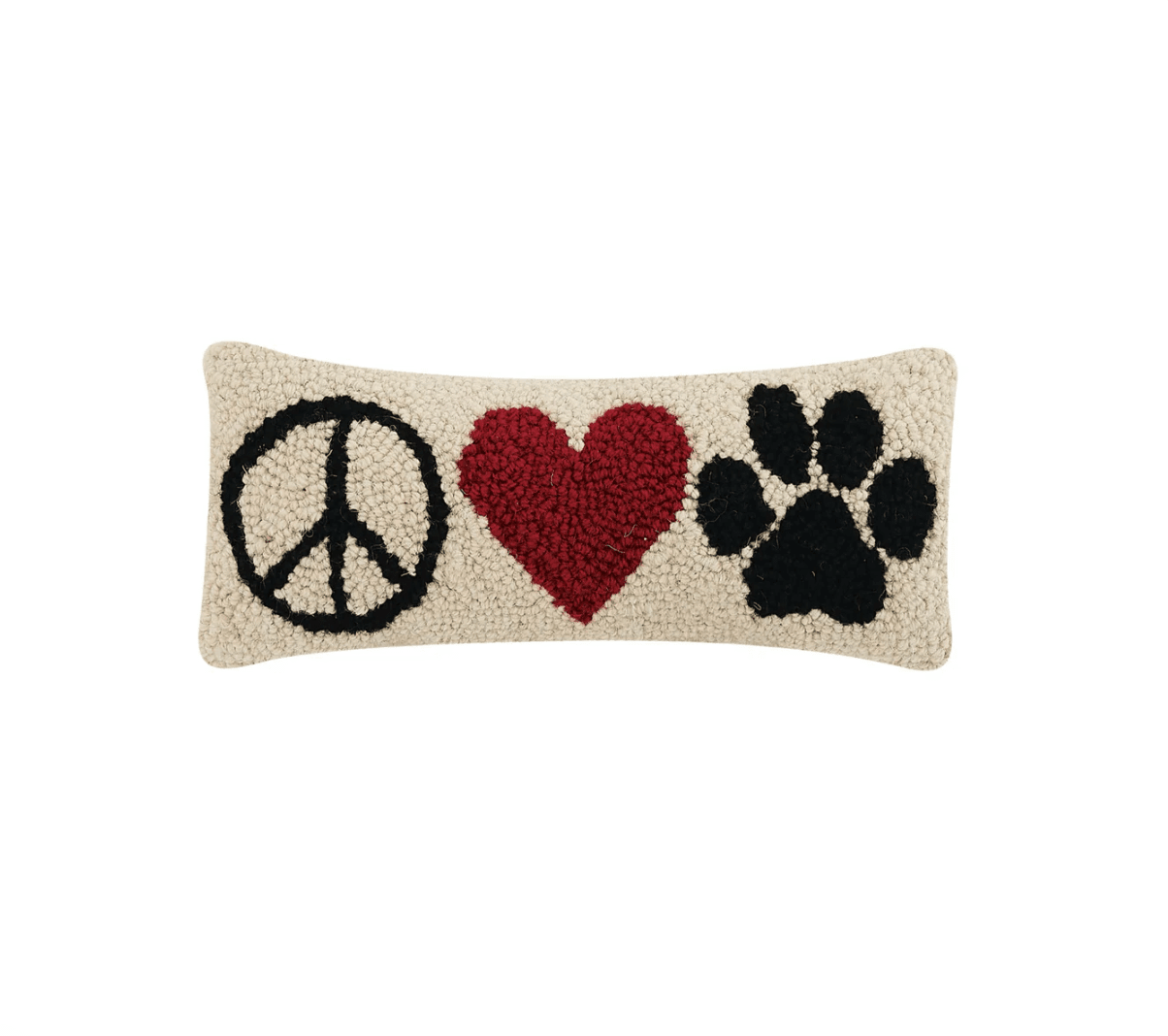 Peace Heart Paw Hook Pillow - Veranda Cafe & Mercantile