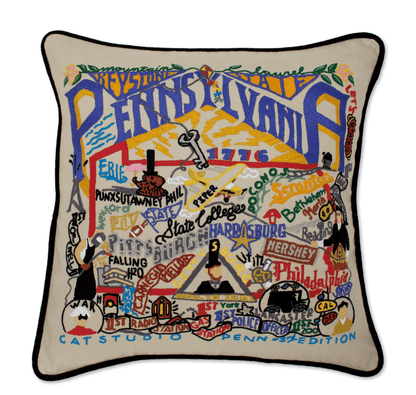 Pennsylvania Hand - Embroidered Pillow - Veranda Cafe & Mercantile