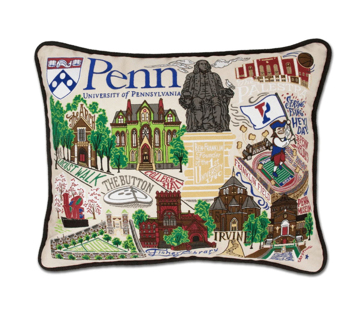 Pennsylvania, University of Embroidered Pillow - Veranda Cafe & Mercantile