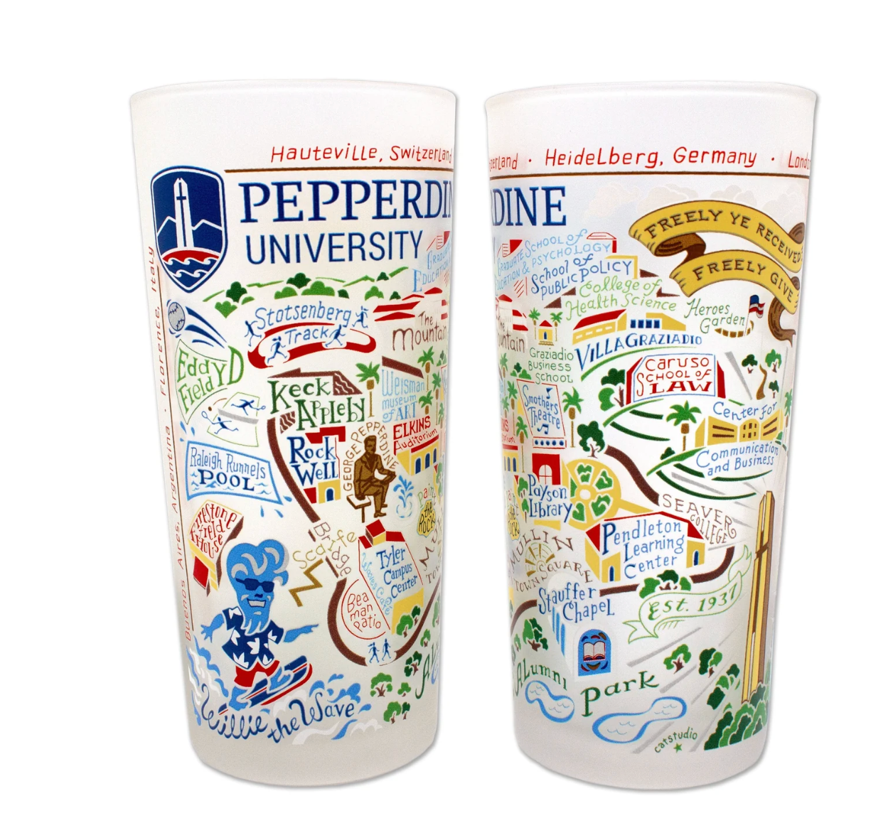 Pepperdine University Drinking Glass Set - Veranda Cafe & Mercantile