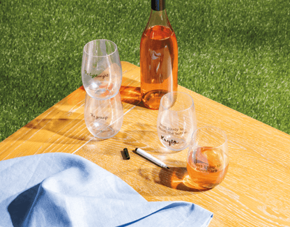 Personalized Wine Cups & Marker Set - Veranda Cafe & Mercantile