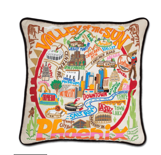 Phoenix Hand - Embroidered Pillow - Veranda Cafe & Mercantile