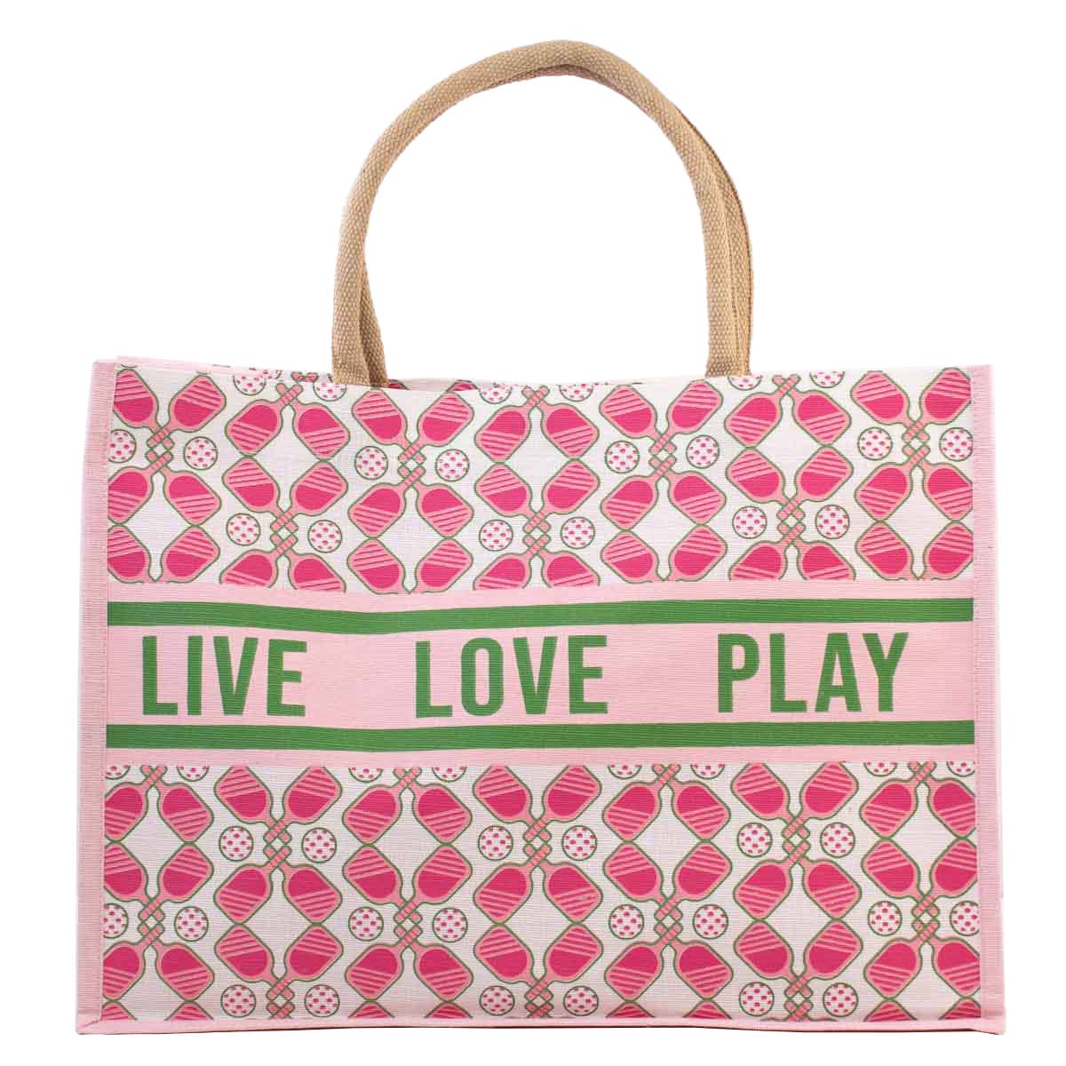 Pickleball Love Juco Tote - Veranda Cafe & Mercantile