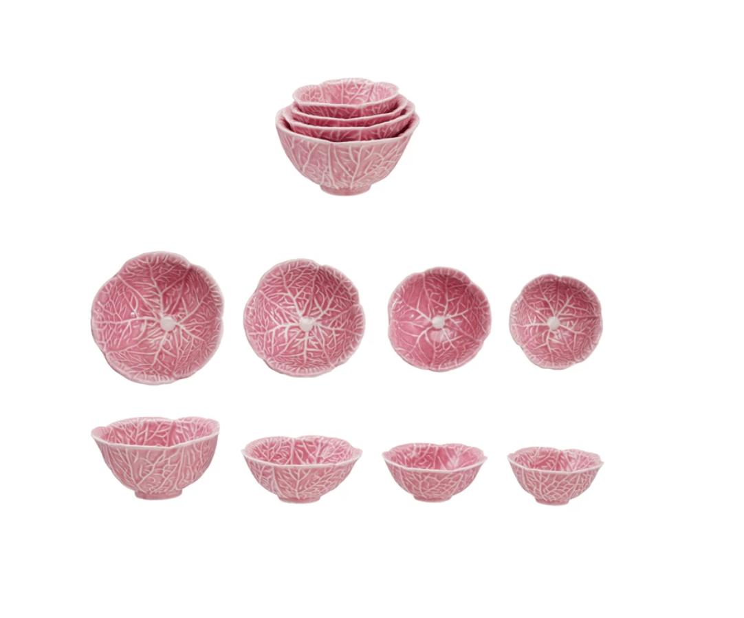 Pink Cabbage Prep Bowls - Set of 4 - Veranda Cafe & Mercantile