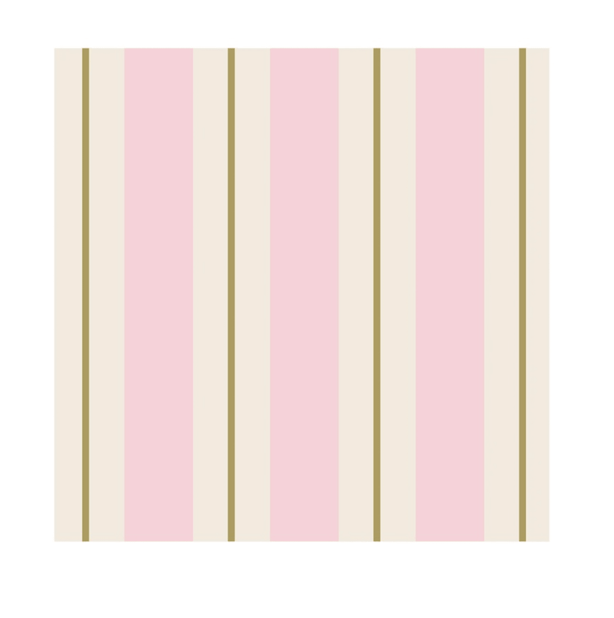 Pink & Gold Awning Stripe Cocktail Napkin - Veranda Cafe & Mercantile