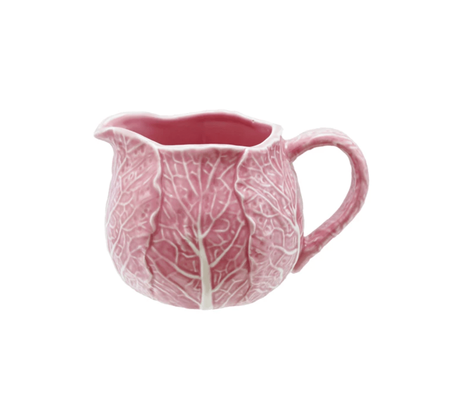 Pink Stoneware Cabbage Shaped Creamer - Veranda Cafe & Mercantile