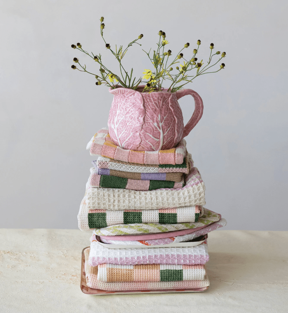 Pink Stoneware Cabbage Shaped Creamer - Veranda Cafe & Mercantile