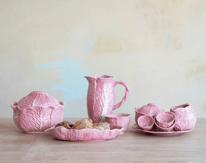 Pink Stoneware Cabbage Shaped Platter - Veranda Cafe & Mercantile