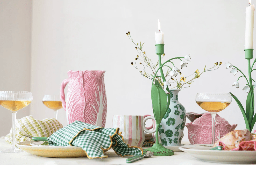 Pink Stoneware Cabbage Shaped Tureen - Veranda Cafe & Mercantile