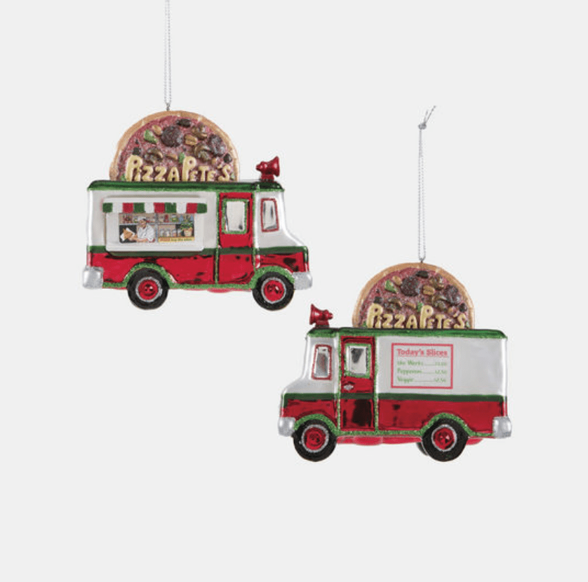 Pizza Truck Glass Ornament - Veranda Cafe & Mercantile