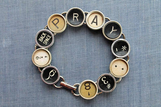 Pray Typewriter Key Bracelet - Veranda Cafe & Mercantile