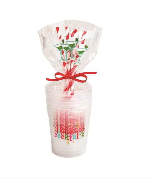 Red Holiday Party Cup Set - Veranda Cafe & Mercantile