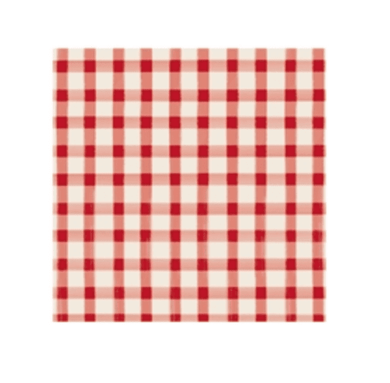 Red Painted Check Cocktail Napkins - Veranda Cafe & Mercantile