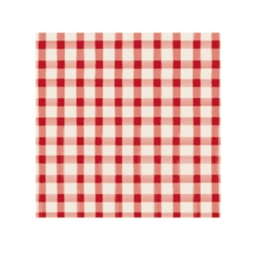 Red Painted Check Cocktail Napkins - Veranda Cafe & Mercantile