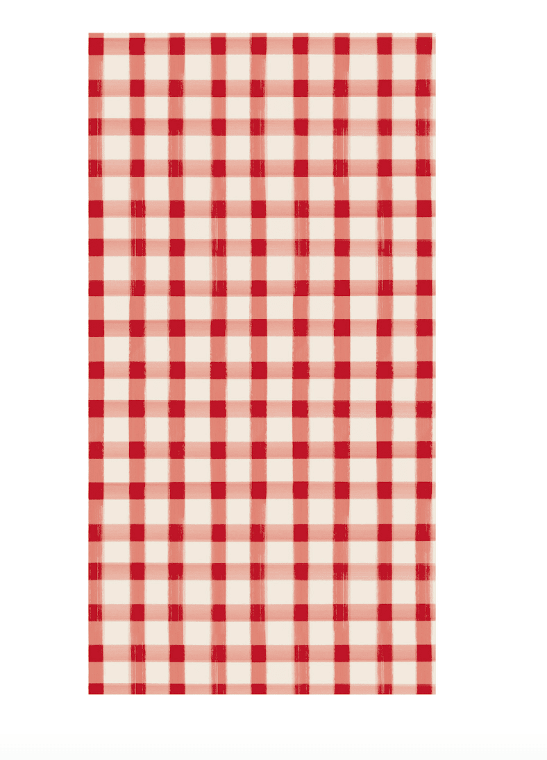 Red Painted Check Guest Napkins - Veranda Cafe & Mercantile