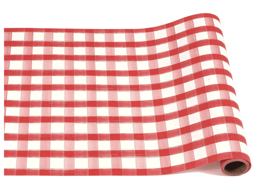 Red Painted Check Runner - Veranda Cafe & Mercantile