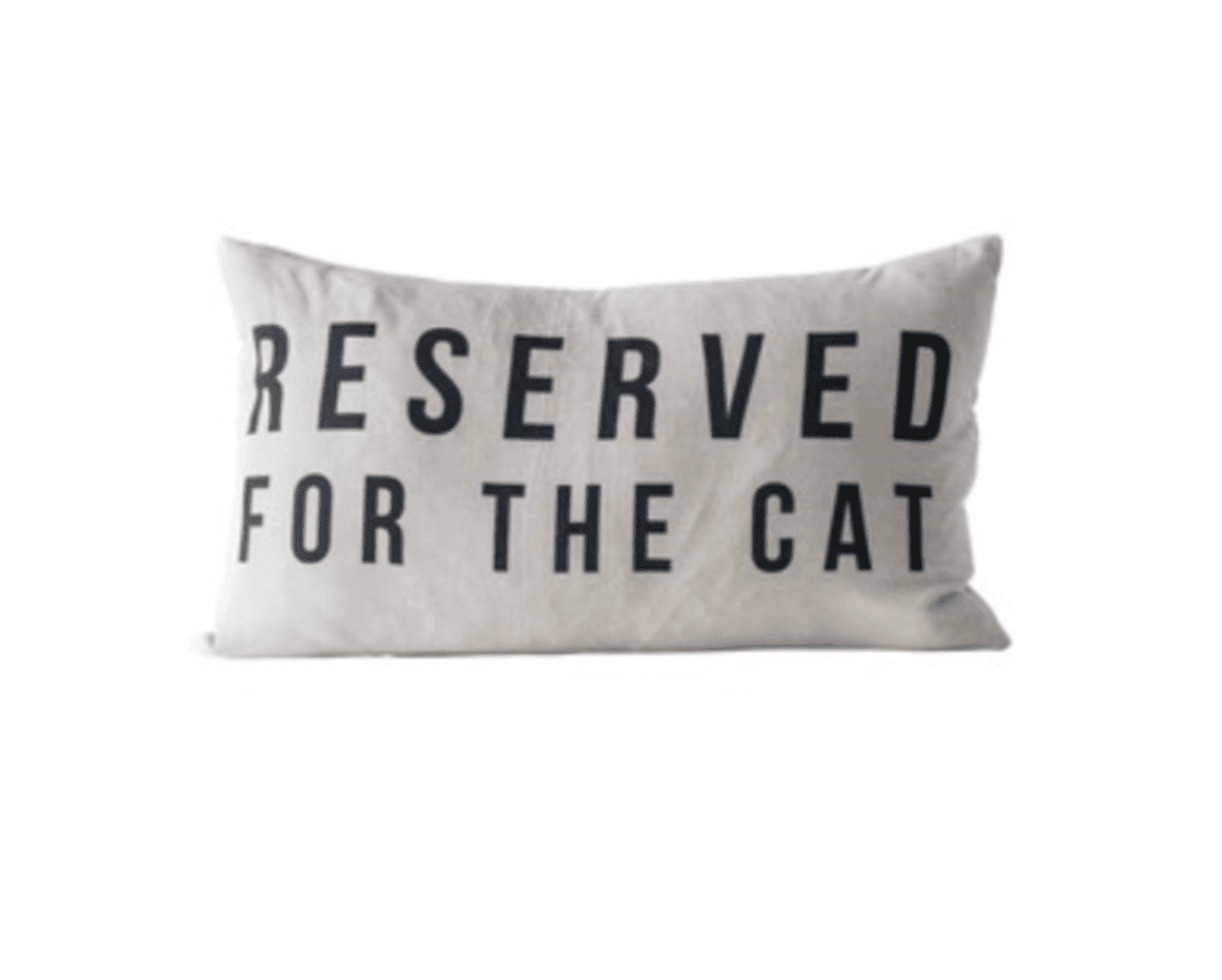 Reserved For The Cat Lumbar Pillow - Veranda Cafe & Mercantile