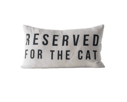 Reserved For The Cat Lumbar Pillow - Veranda Cafe & Mercantile