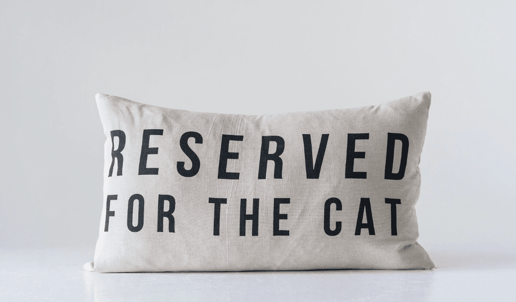 Reserved For The Cat Lumbar Pillow - Veranda Cafe & Mercantile