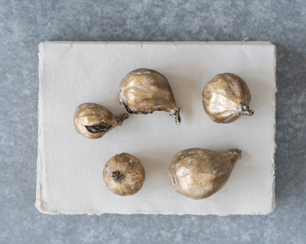 Resin Figs with Antique Finish, Set of 5 - Veranda Cafe & Mercantile