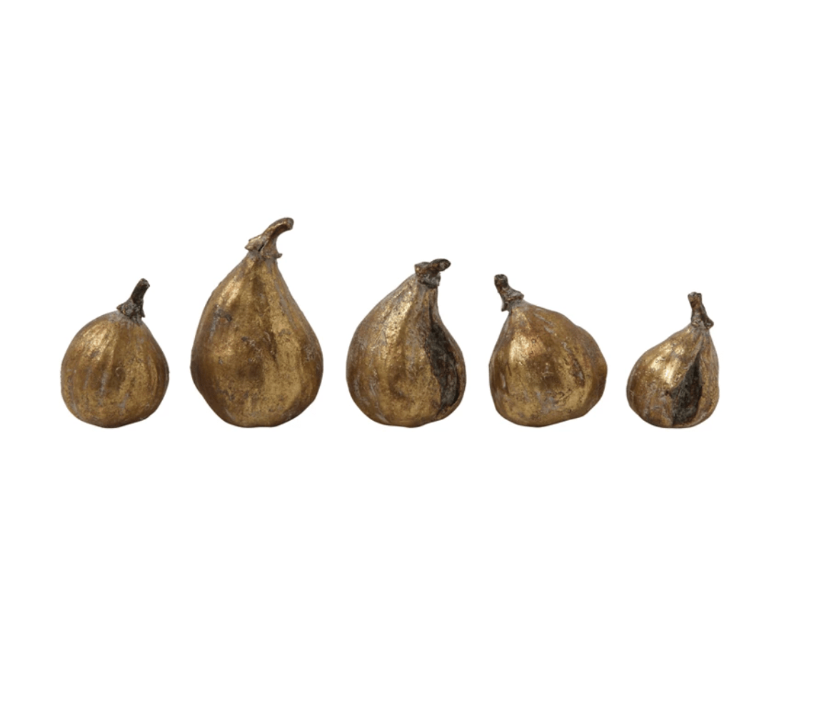 Resin Figs with Antique Finish, Set of 5 - Veranda Cafe & Mercantile