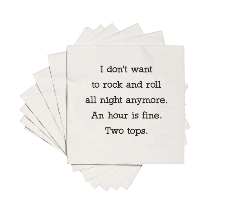 Rock and Roll Napkins - Veranda Cafe & Mercantile