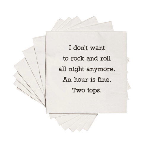 Rock and Roll Napkins - Veranda Cafe & Mercantile