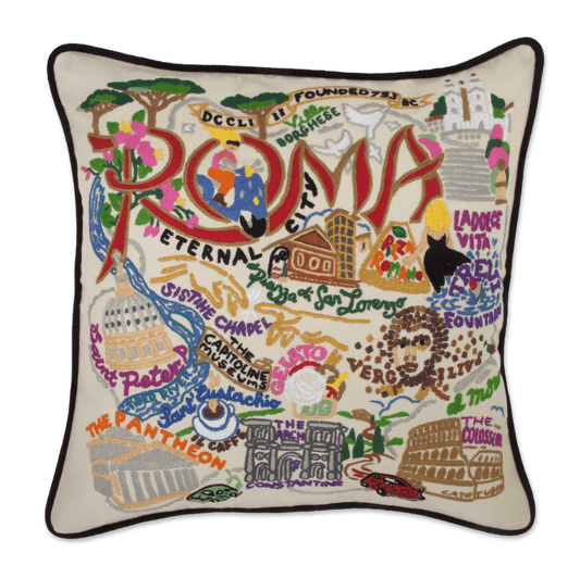 Roma Hand - Embroidered Pillow - Veranda Cafe & Mercantile