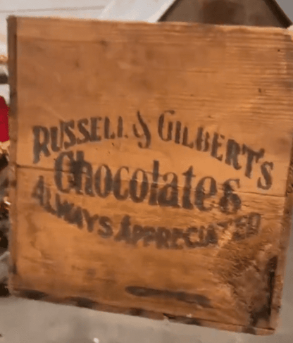 Russell & Gilbert's Chocolate Wood Crate - Veranda Cafe & Mercantile