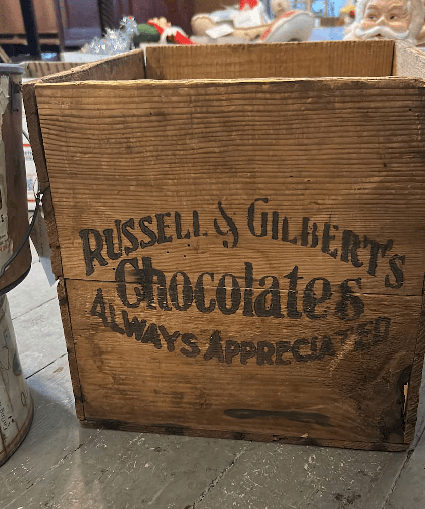 Russell & Gilbert's Chocolate Wood Crate - Veranda Cafe & Mercantile