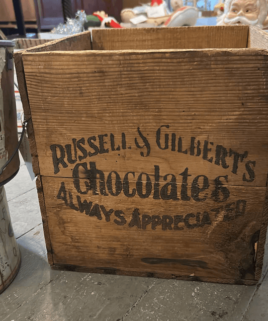 Russell & Gilbert's Chocolate Wood Crate - Veranda Cafe & Mercantile