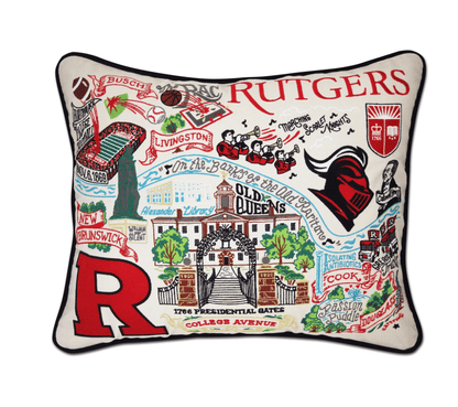 Rutgers University Embroidered Pillow - Veranda Cafe & Mercantile