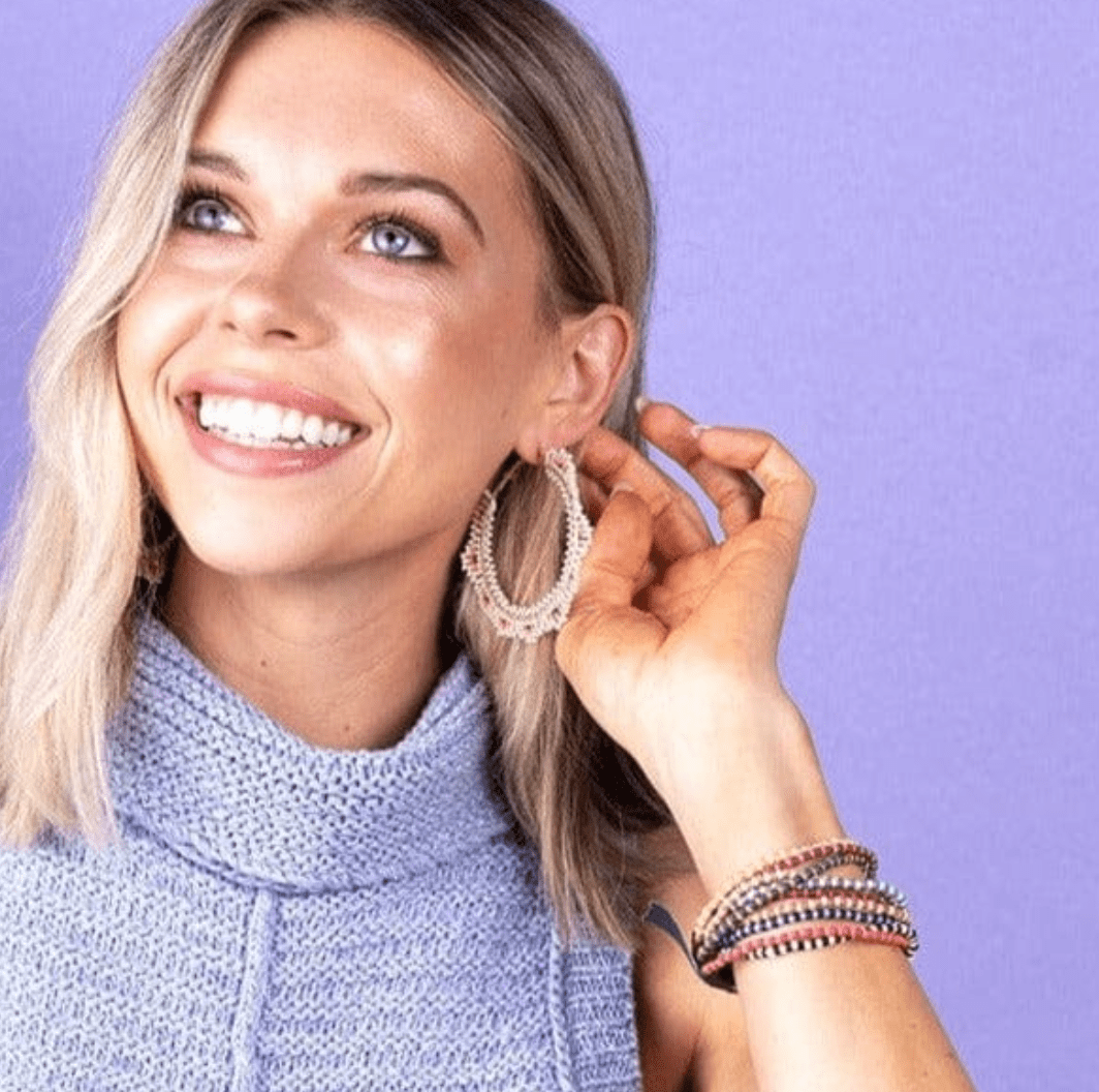 Sage Two Tone Beaded 10 Strand Stretch Bracelets Multicolor - Veranda Cafe & Mercantile