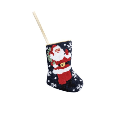 Santa Mini Needlepoint Stocking - Veranda Cafe & Mercantile