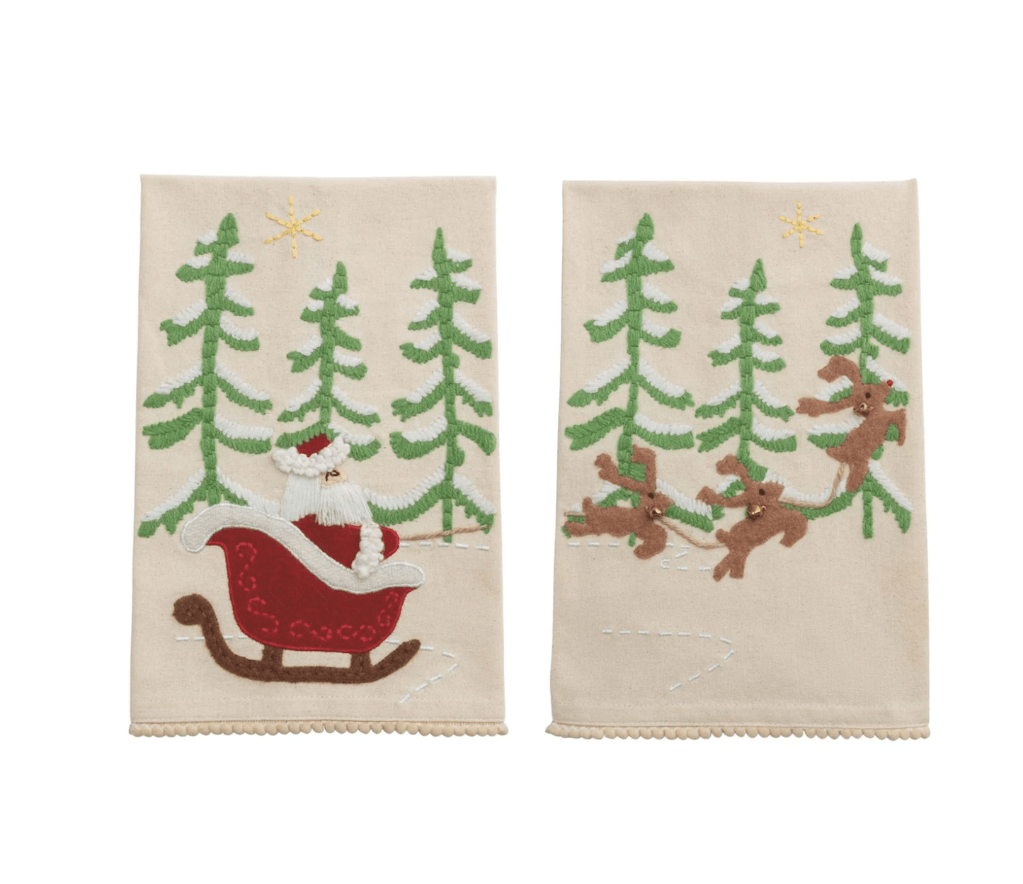 Santa Sleigh Towel Set - Veranda Cafe & Mercantile