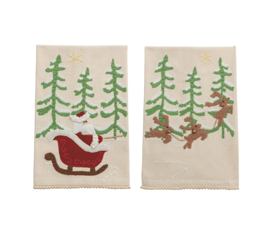 Santa Sleigh Towel Set - Veranda Cafe & Mercantile