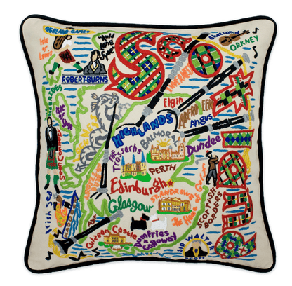 Scotland Hand - Embroidered Pillow - Veranda Cafe & Mercantile