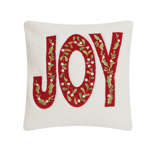 Sherpa Joy Embroidered Pillow - Veranda Cafe & Mercantile